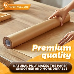 PerkHomy Brown Kraft Paper Roll 17.5″ x 600″ 50′ for Gift Wrapping Bulletin B…