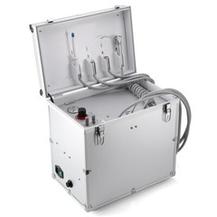 Unidad de entrega dental portátil compresor de aire succión jeringa triple 4hoyo