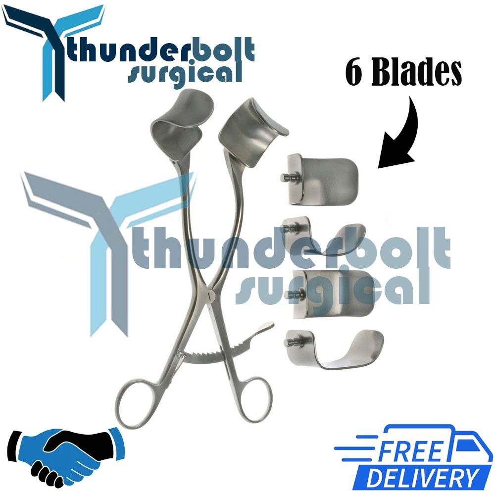 Kolbel Retractor Complete Set With 6 Blades,German Surgical Orthopedic Retractor