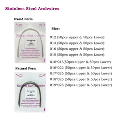 100PCS Orthodontic Arch Wire Stainless Steel Round Rectangular Ovoid Natural