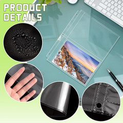 50 Pack 5×7 Photo Sleeves for 3 Ring Binder Clear 2 Pocket Album Pages