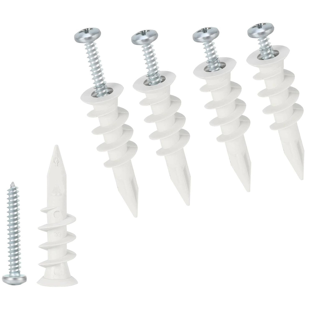 Self Drilling Drywall Plastic Anchors with Screws, Expansion Screws 100 Piece…