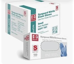 BASIC Synguard Blue Nitrile/Vinyl Blend Exam Gloves – (SMALL)(Case of 1,000)