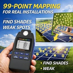 AH-SOL Solar Power Meter – High Precision Digital Solar Irradiance Meter for