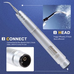 Dental Ultrasonic Air Scaler Handpiece Sonic Perio 2/4Holes & 3 Original Tips ty