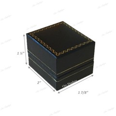 48pc Ring Jewelry Boxes Wholesale Jewelry Ring Boxes Faux Leather Black Gift Box