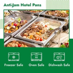 6 Pack AntiJam Hotel Pans 1/9 Size 21/2 Inch Deep Stainless Steel Steam Table