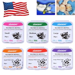 Dental Sectional Matrix System Contoured Metal Matrices Refill Matrix Bands 50x