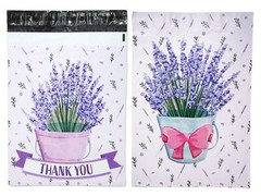 10×13 Lavender Plant Thank you Poly Mailers, Self Sealing Purple Spring Summer M