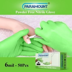 6MIL INDUSTRIAL DISPOSABLE NITRILE GLOVES, GREEN, POWDER FREE MEDIUM 1000 PCS