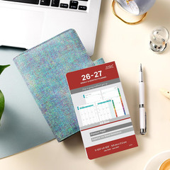 2026 A6 Calendar Refill Pages 3.75×6.75 Weekly Monthly Jan-Dec 6 Ring Red New US