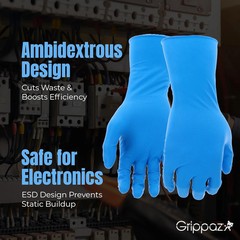 PIP Grippaz 8 Mil Nitrile Disposable Gloves, Fish Scale Grip, Blue, 3XL