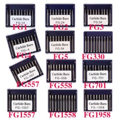 10-100 PCS Dental Carbide Tungsten Steel Burs FG For High Speed Handpiece