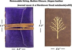 Vintage Purple Faux Leather Refillable Writing Journal – Slim A5 Diary Notebook