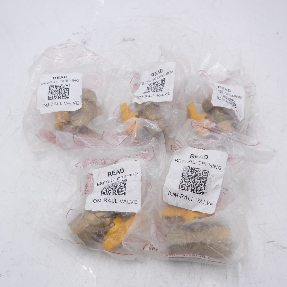 5 Pack 1/2″ FNPT IOM Ball Valves Brass Figure 5200