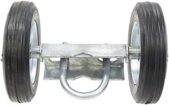 Chain Link Double Wheel Carrier w/ 6″ Solid Rubber Wheels for Sliding Gates