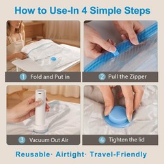 Vacuum Seal Bags for Clothing Travel, 12 Pack Vacuum Storage Bags for Clothes…