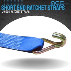 USA 3″ 4″ Ratchet Tie Down Short Fixed End Strap w/ J Hook for Flatbed Truck