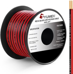 40FT Red & Black LED Extension Wire – Ideal for Home & Commercial Use