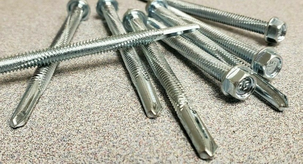 1/4″-20 X 4″ Unslotted Indented Hex Washer Head Tek Screw #5 Point