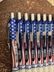 Lot of 10 Pentel EnerGel RTX Liquid Gel Stars & Stripes Ed. 0.7mm Black Ink Pens