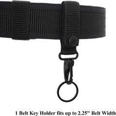 Heavy Duty Belt Keeper Clip Key Holder with Nylon MOLLE Strap & Metal Snap & Key