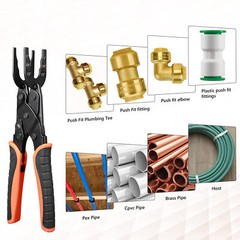 Disconnect Tongs Clamp Removal Tool Push Fittings For 1/2″ 3/4″ 1″ Pipe PEX CPVC