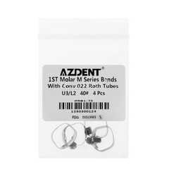 4PCS AZDENT Dental Orthodontic Bands Buccal Tube 1st Molar Roth.022 35#-40+#