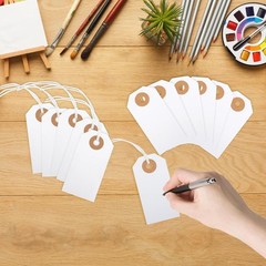 150PCS Blank Shipping Tag, 2 3/4 x 1 3/8 inches Manila Label Tags with String
