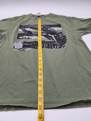 Safety Shirtz Eagle Flying Over City Logo Reflective Green Gildan Mens L