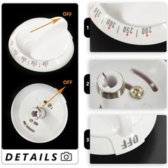GYOFFULL WB03K10036 Thermostat Stove Knob White Replacement Part 1PC,