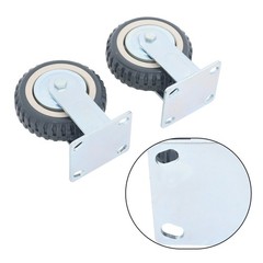 4PCS Heavy Duty Swivel Caster Fixed Wheel with Brake Set 6 inch Caster Wheels