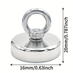 D16 + Neodymium N52 Fishing Magnets 128LBS Pulling Force Strong Round Rare Earth