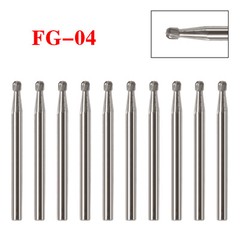 10Pcs Dental Tungsten Carbide Round Burs FG4 FG 1.6mm for High Speed Handpiece