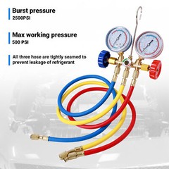 Air Conditioner Manifold Gauge Set AC A/C Charging Hose Air HVAC Kit For Car USA