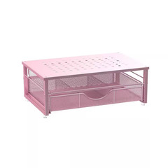 Pink 15.7 In. X 5.5 In. Metal Modern Desk Organizer Stand with Drawer