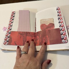 Handmade Junk Journal Valentine Theme Measures 8.5 X 5.5 Inches