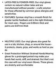 NEW Jointown Vinyl Synmax Disposable Exam Gloves Powder & Latex Free 100ct Box