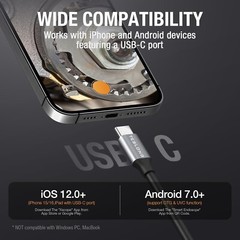 Teslong Two-Way 180° Articulating Borescope USB-C Endoscope Camera for iPhone 16