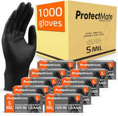 5 Mil Black Nitrile Gloves for Food Prep – Textured Food Prep Gloves – Food Hand