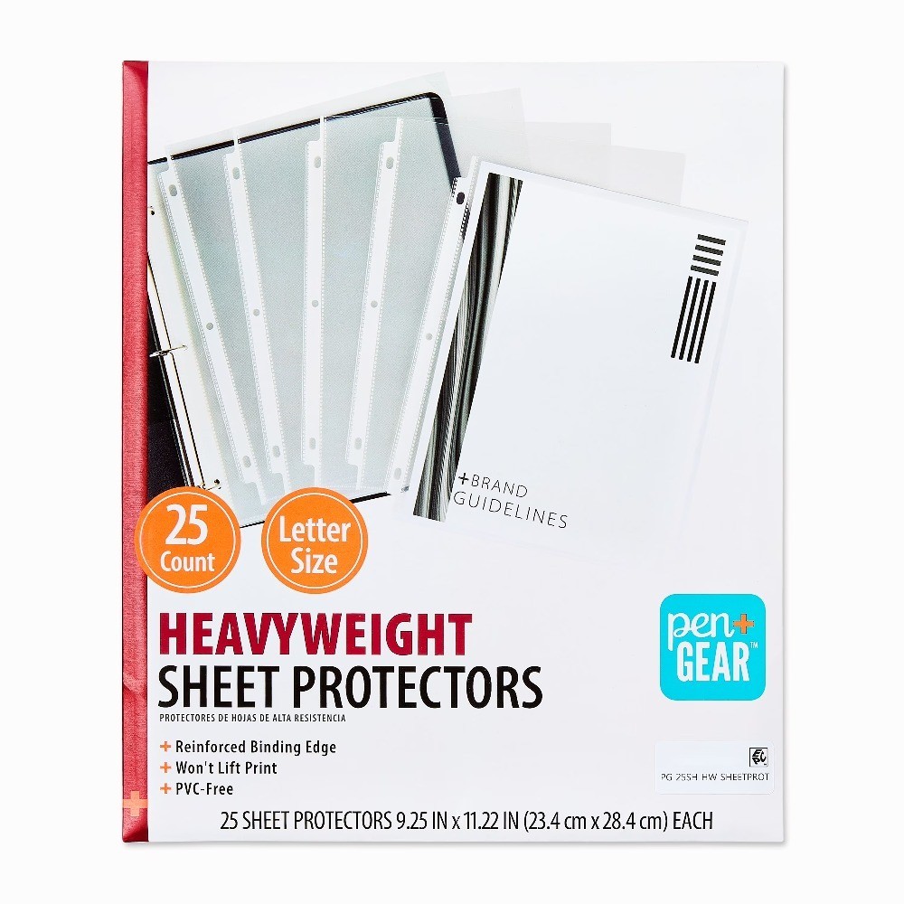 Heavyweight Sheet Protectors, Clear, 9.25″ x 11.22″, 25 Count