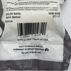 Pro Line Series Nylon Barbed Splicer 1-1/4-IN x 1-1/4-IN. NHB-630B. {115}.
