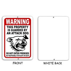 BEWARE OF DOG Sign Attack Dog on Duty Guard Dog 8″x 12″ Aluminum Metal Warning