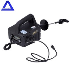 2-in-1 Portable Electric Hoist Power Winch 1100 lbs Wired Remote Control 1500W