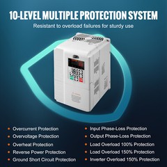 VEVOR 7.5KW 10HP Variable Frequency Drive VFD for 3-Phase Motor Speed Control