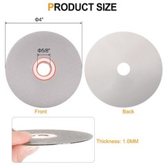 Diamond Flat Lap Disc Set 4″ x 5/8″ Arbor 60/80/100/120/500 Grit Grinding Wheel