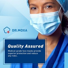 50 Pack ASTM Level 3 Disposable Face Masks – Medical Grade, Blue, 3-Ply Comfort