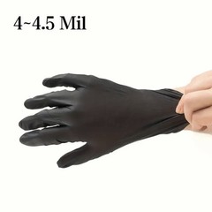 Disposable Nitrile Exam Gloves, 4-4.5 Mil Black, 50pc/box, Cleaning, Medical etc