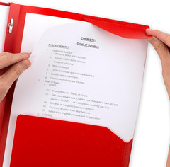 2-Pocket Folder, Plastic Folder with Stay-Put Tabs and Prong Fasteners, Holds 8-