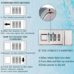 Diary with Lock, A5 Lockable Journal, PU Leather 8.6×5.9 inches, Sky Blue